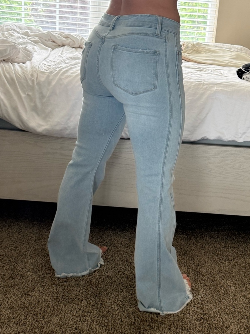 Kancan Jeans High Rise Flare Annika Curvy Stretch Light Blue Size 29